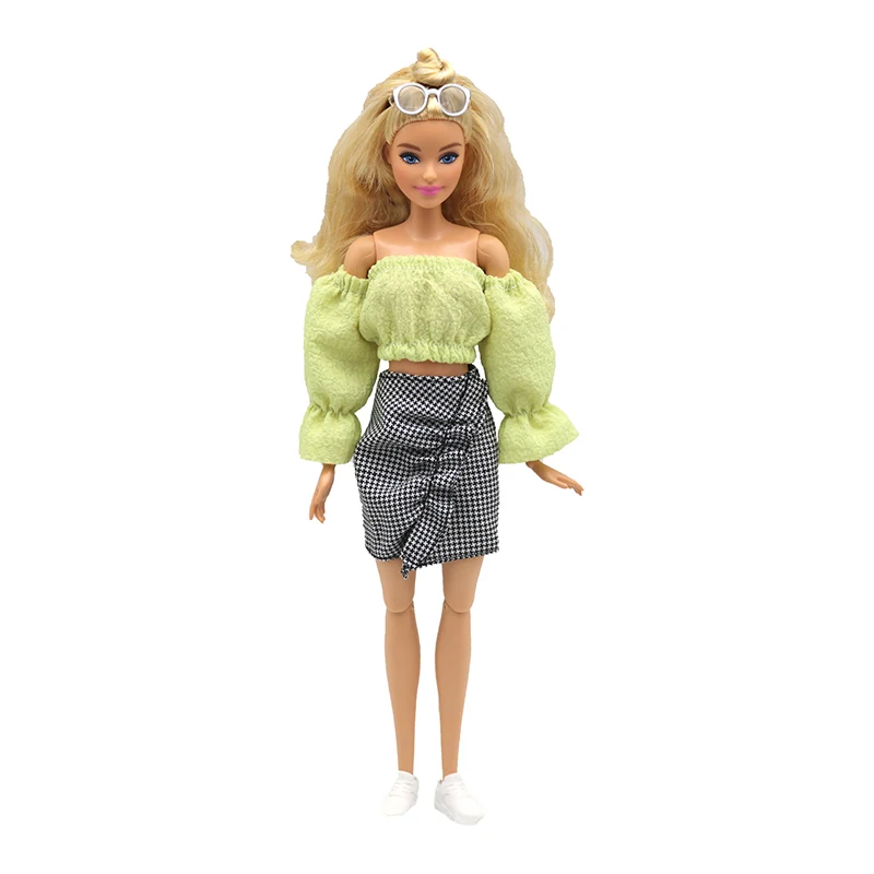 1/6 BJD Doll Clothes For Barbie Doll Outfits Puff Sleeve Shirt Skirt Shorts For Barbie Clothes 11.5" Dollhouse Accessories Toys 3