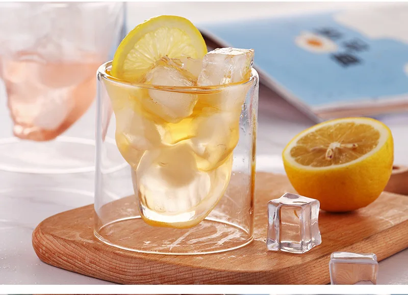 Description Picture 6 of item150ml Skull Head Shot Glass Fun Creative Designer Crystal Party Wine Cup Transparent Vodka Beer Steins Halloween Novelty Cup