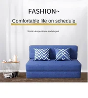 Folding sofa bed dual-purpose small apartment living room bedroom tatami rental house lazy sofa accompanying bed anti-fall pad 3