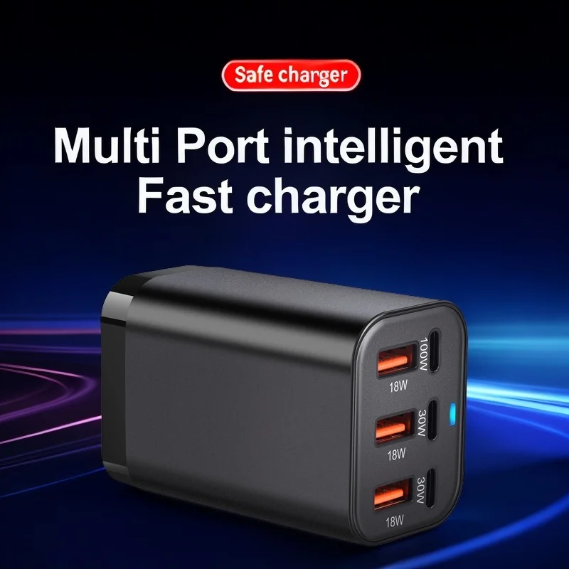 200W 6-Port USB-C GaN Fast Charging Desktop Power Adapter