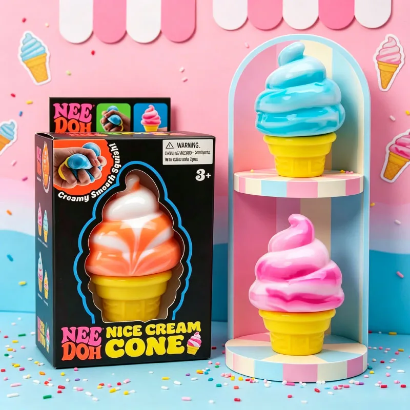 Needoh Ice Cream Shaped Squishy Toy Decompression Needoh Nice Cream Cone Surprise Stress Relief Squeeze Party Gifts Ornaments
