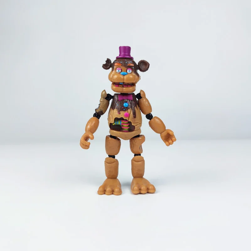 6pcs Set Game FNAF Action Figure Security Breach Bonnie Foxy Fazbear Bear Five Night At Freddy Doll With Light Animatronics Toys star action figures