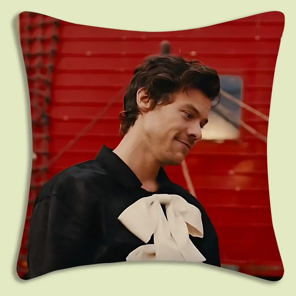 Pillow Covers Cartoon H-harry Styles Sofa Decorative Double-sided Printing Short Plush Cute Cushion Cover