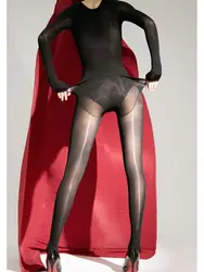 Unisex Glossy Shiny 8D Plus Size Pantyhose Bodystocking Tights Sexy Transparent Conjoined Bodysuit Leotard Lingerie Catsuit Body