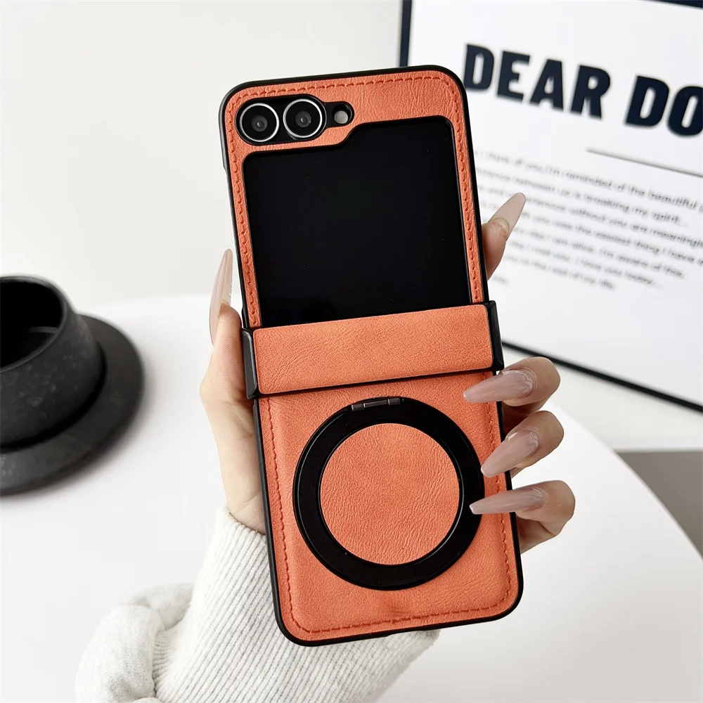 Rotating Magnetic Leather Case with Shockproof Protection