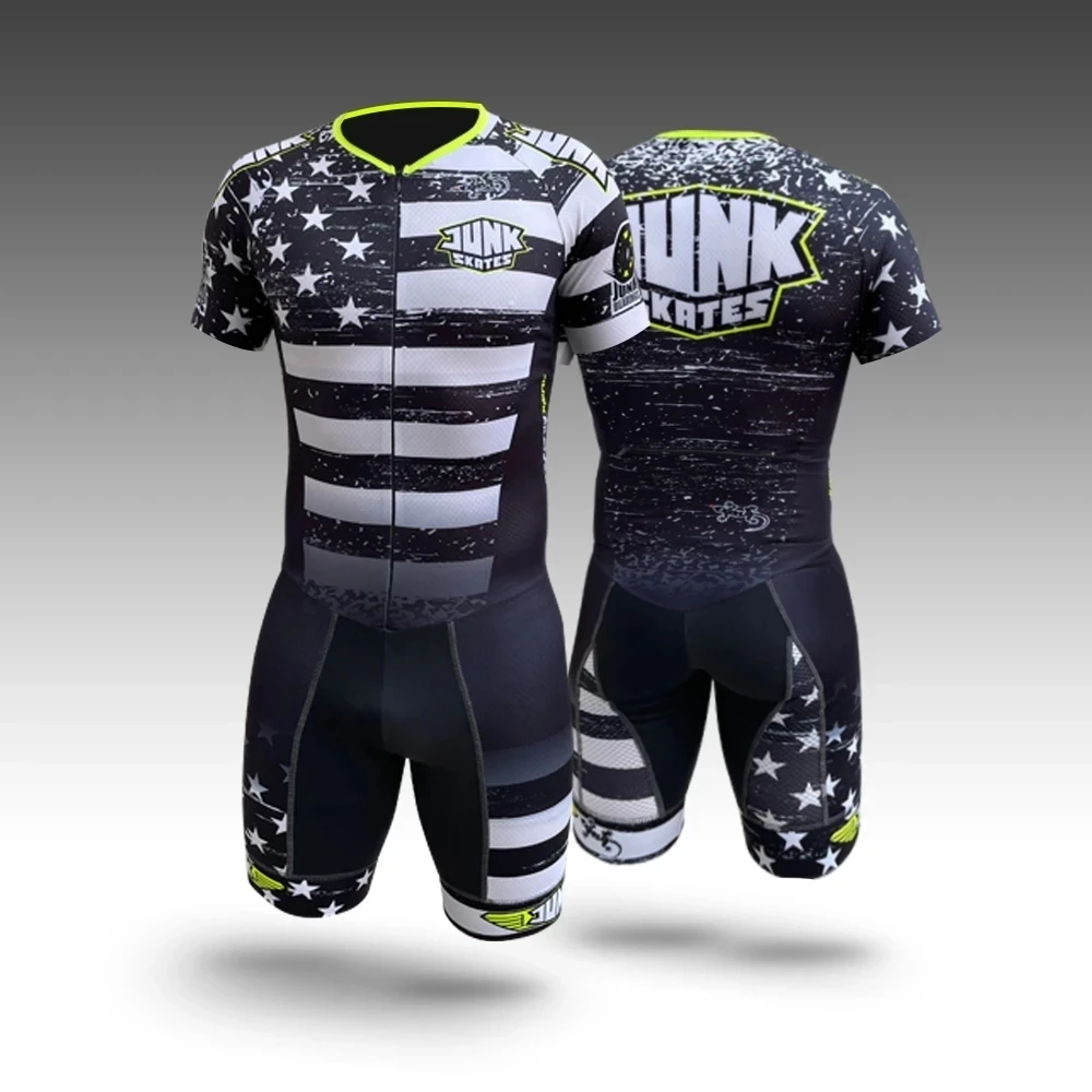 

JUNK-Fast Skating Clothing for Men, Racing Suit, Short Sleeve, Triathlon, Speed, Inline, Roller Skate, Kit Wheels, USA, 2022