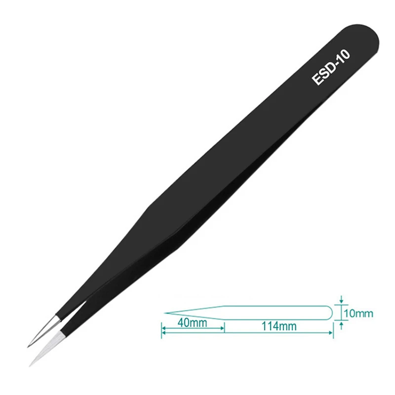 Anti-static Industry Tweezers Set Stainless Steel Non-magnetic Handicraft Makeup Tool For Eyelash Watch Repair ESD-11/12/13/14/1