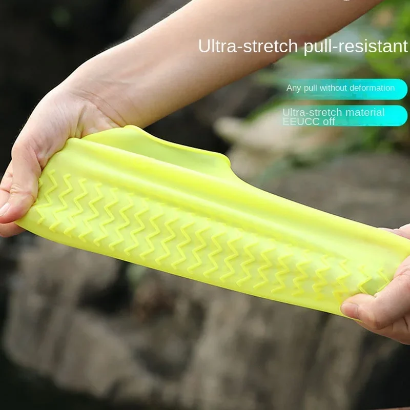 1 Pair Waterproof Rain Shoes Covers Silicone Outdoor Non-slip Rain Boot Overshoes Walking Reusable Shoe Cover S/M/L/XL Large 2