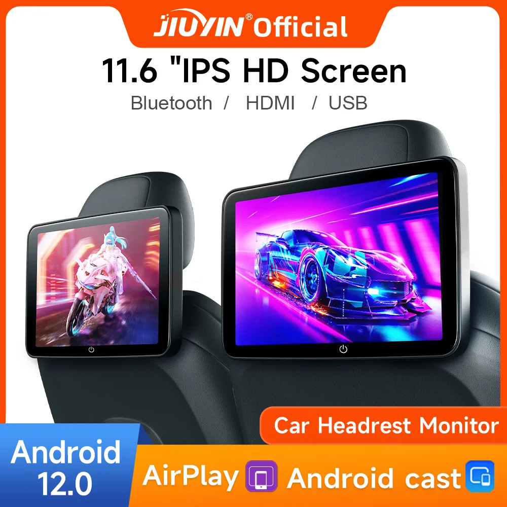 Headrest Monitor Display IPS Android WIFI Tablet Touch Screen For Car