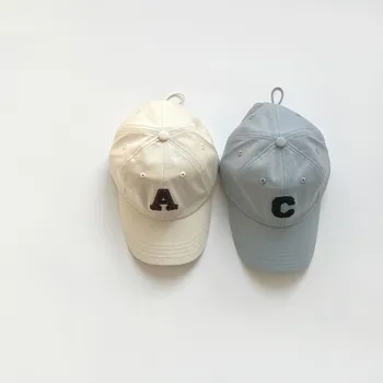 Summer Baby Stuff Embroidery Letter Children Baseball Hats Fashion Boy Kid Casual Peaked Caps Cotton Girl Children Sunscreen Hat 1