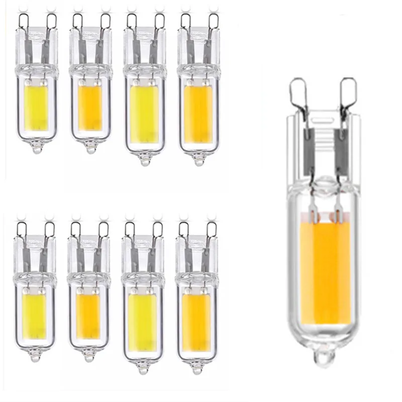 Brightest G9 COB LED Lamp AC220V 110V 5W 7W 9W 12W 15W glass LED Bulb