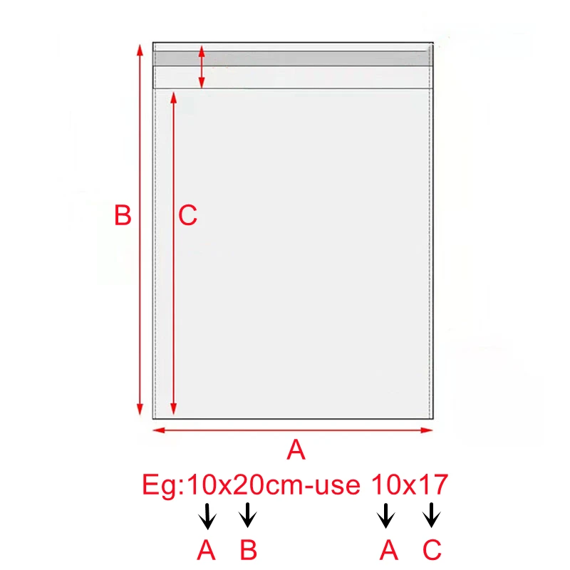 TETP-Self Adhesive Bag, Cellophane, Plastic, Marker, Ruler, Makeup Brush, Packaging, Storage, Cellophane, 4cm Width, 500Pcs 6