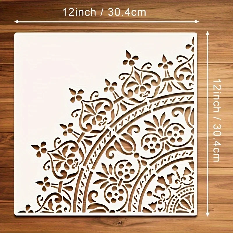 30 * 30cm 크기 DIY 공예 만다라 몰드, 그림 스텐실, 사진 앨범 엠보싱 종이 카드, 나무, 천, 벽 스텐실용