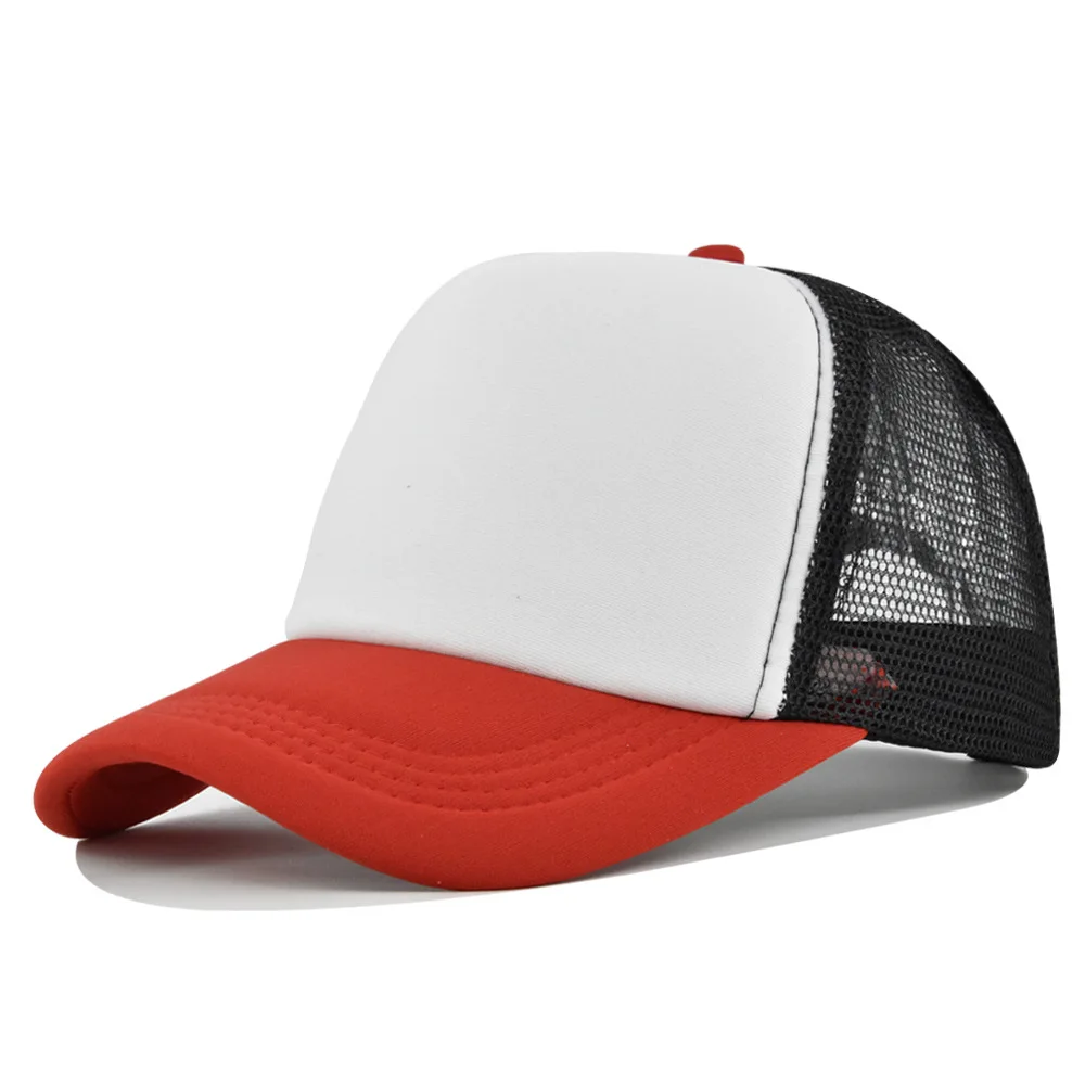 Fashion Unisex Baseball Cap Adjustable Trucker Flat Visor Cap Snapback Mesh Curved 1PC
