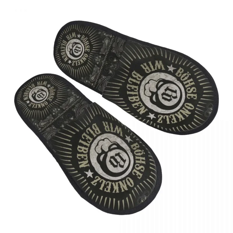 

German Rock Bohse Onkelz Guest Slippers for Bedroom Women Custom Print House Shoes