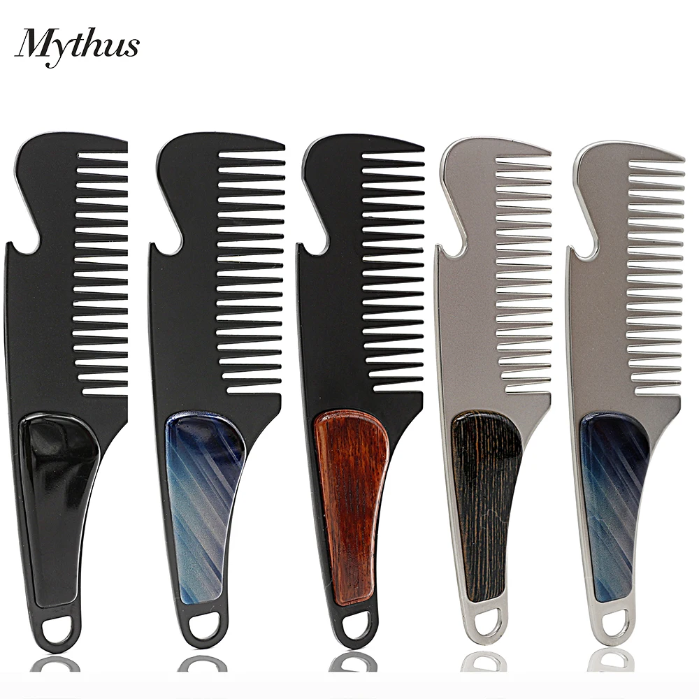 1 Pcs Professional Pocket Hair Comb Stainless Steel Portable Men Beard