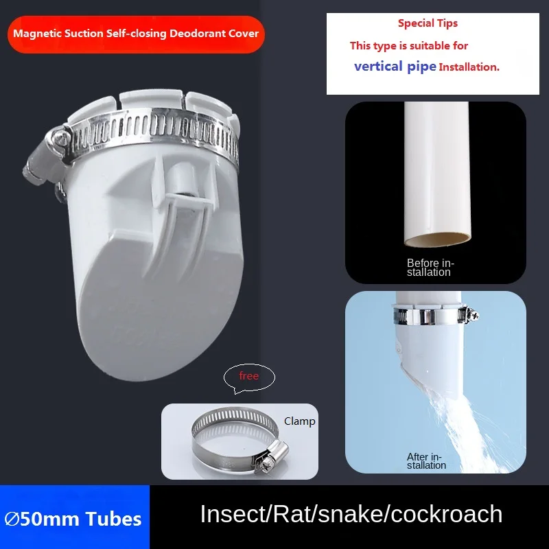 Valve Anti-odeurs Tuyau Clapet Anti-retour Drainage 110mm - Anti-odeurs Et Anti-insectes - PVC Blanc Protection Tuyaux