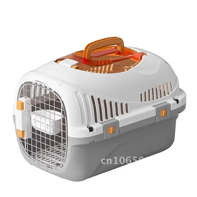 Portable pet travel airline box Simple Multifunctional pet car cage cat transport box cage Ventilated style breathable and