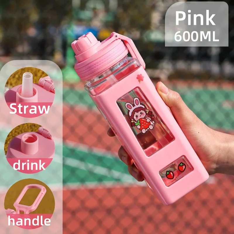 Portable Leakproof Water Bottle with Straw for Home Travel