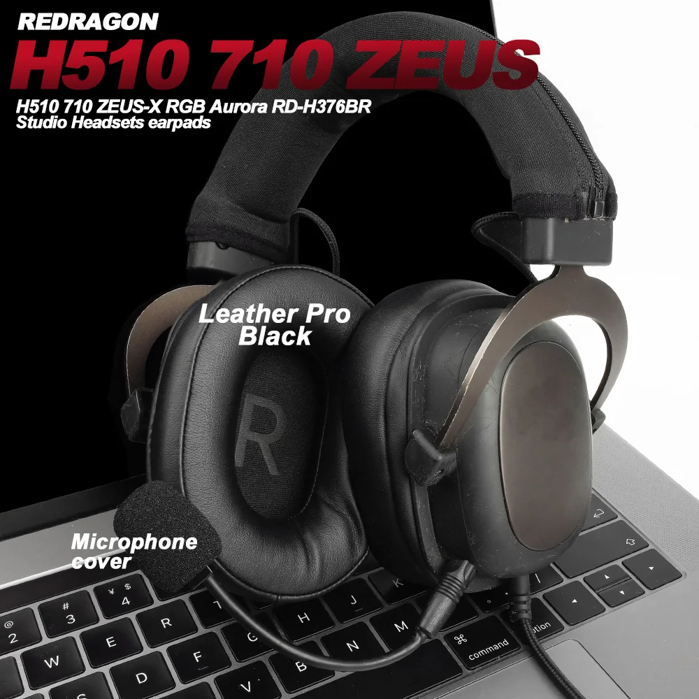 Earphone pads For REDRAGON H510 710 ZEUS-X RGB replacement Earpads headphones Earmuffs Soft cloth Memory Covers Sponge Protein