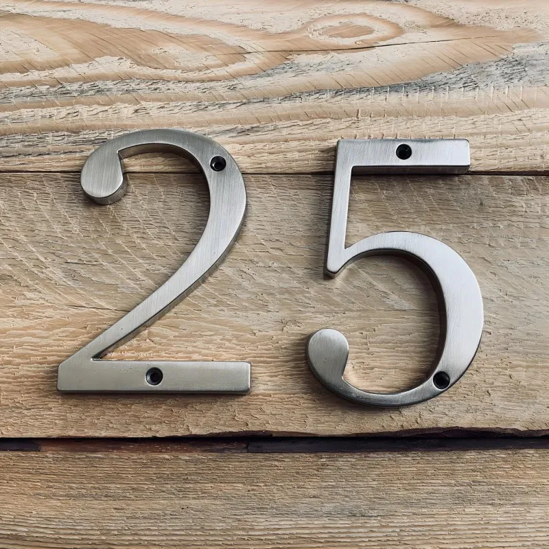 House Number Signs Door Signs House Numbers Number Plate 1pc 101mm Modern House Number Outdoor 4 inch Zinc Alloy Apartment Door Numbers Mailbox Address Sign #0-9 With Screws