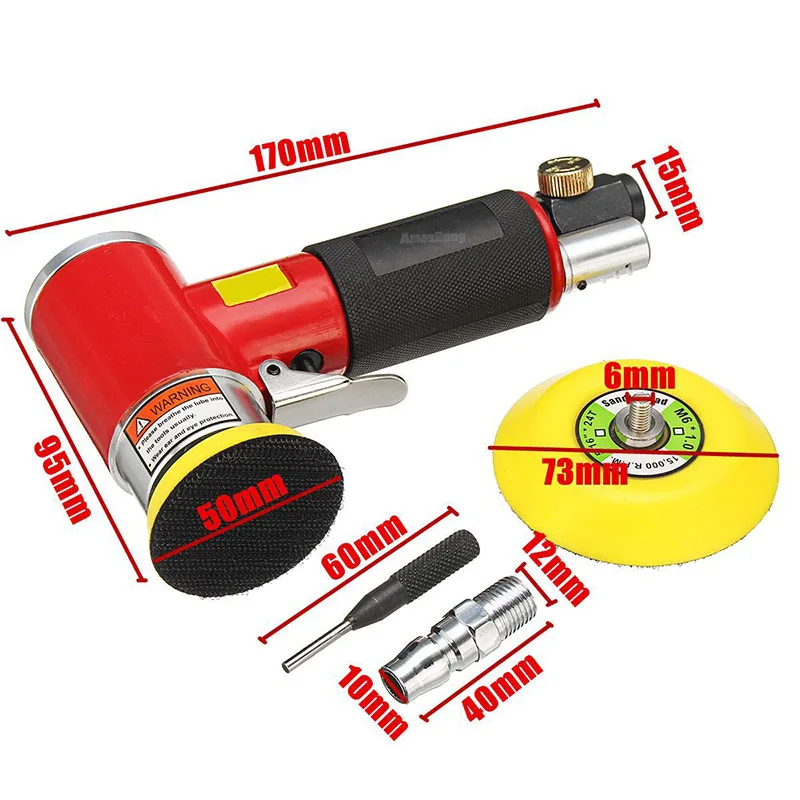 Orbit Mini Air Sander Pneumatic With 1/2/3 Inch Pad For Car Polishing High Speed Air Powered Polisher Tool Machine electric sander cordless sander pneumatic sander