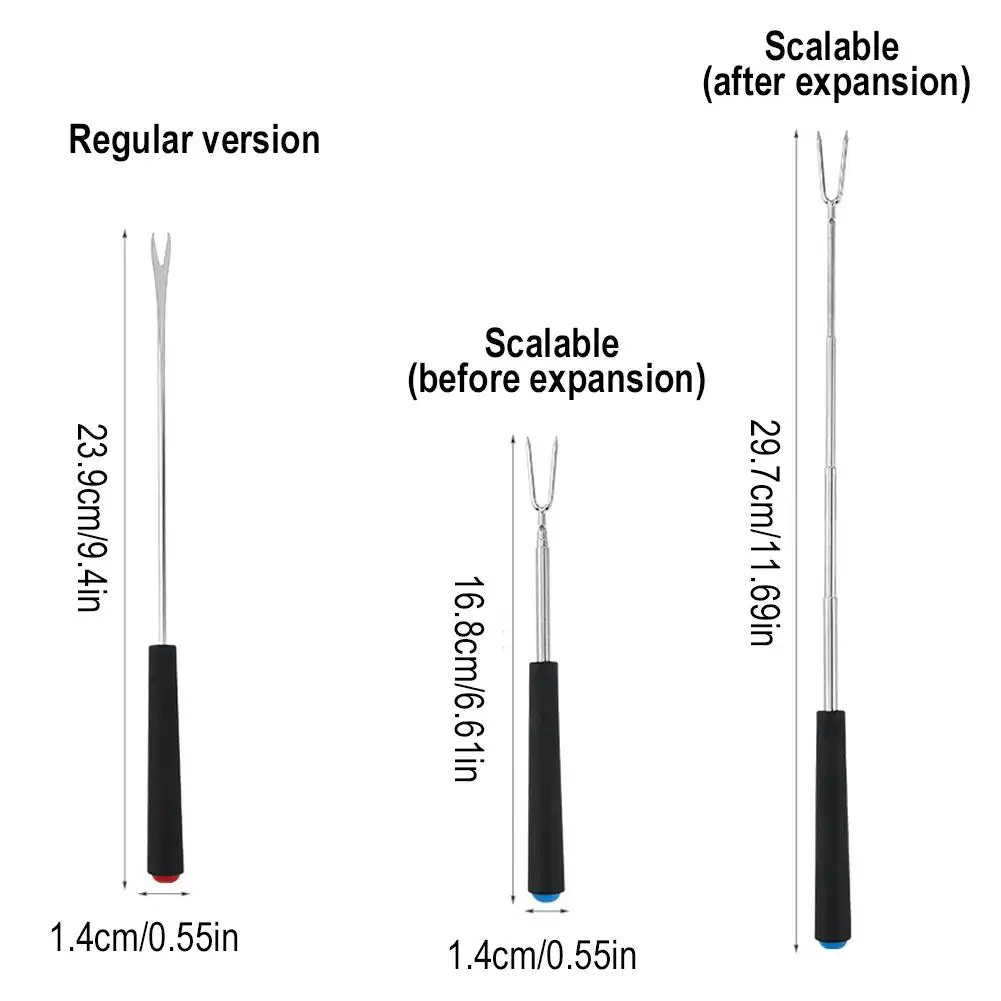 1/6Pcs Bbq Telescopic Barbecue Fork Roasting Skewers BBQ Grill Forks Cooking Meat Set Barbecue Kitchen Novel Kitchen Accessories