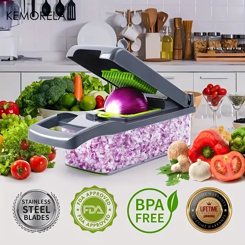 

16 in 1 Multifunctional Vegetable Slicer Cutter Shredders Slicer With Basket Fruit Potato Onion Mincer Chopper Carrot Grater