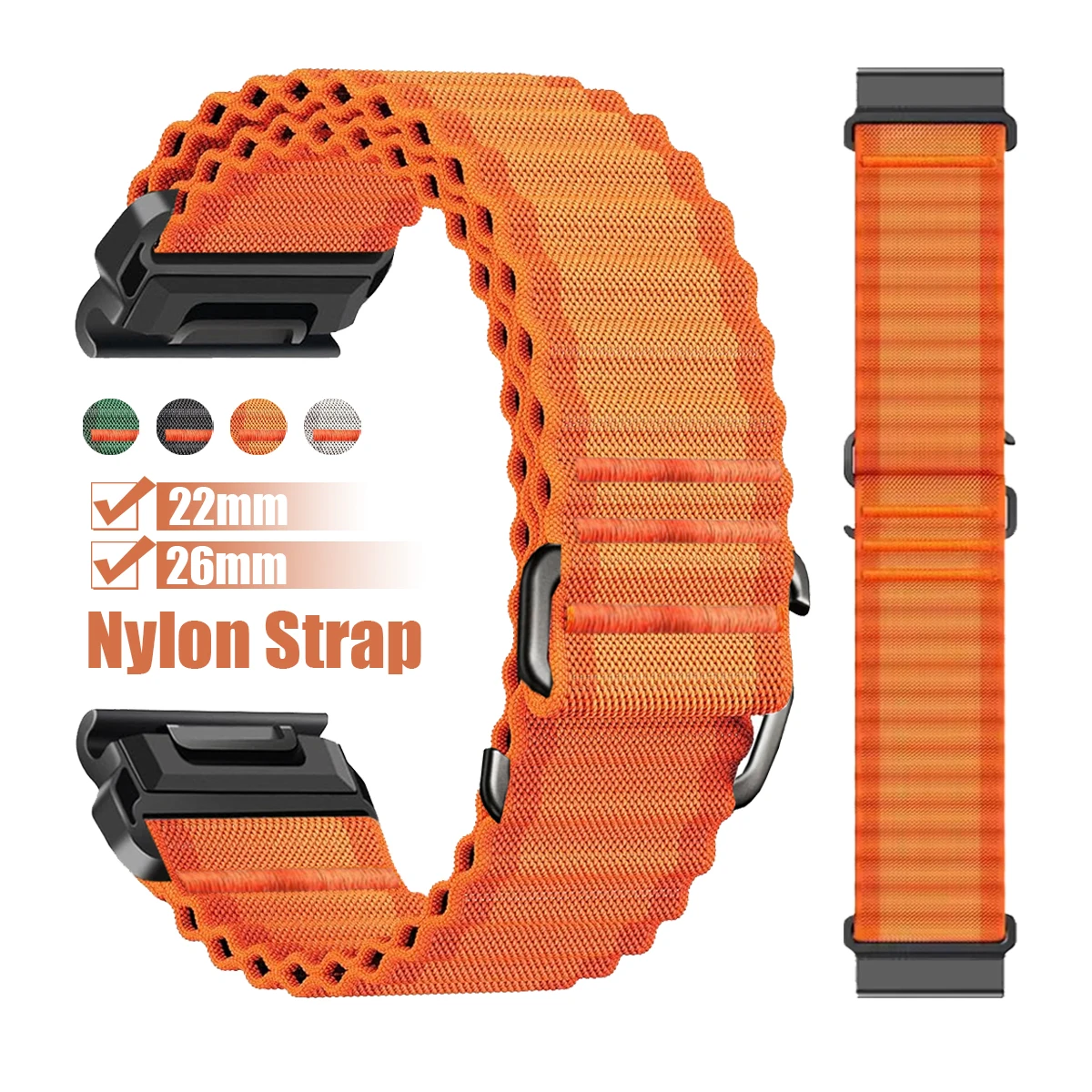 Quickfit Nylon Woven Watch Strap Bracelet, 22mm/26mm