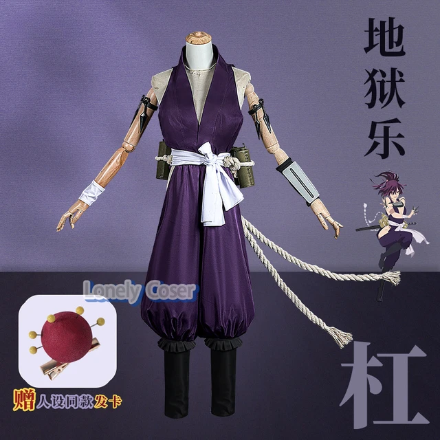 Hell's Paradise: Jigokuraku Yuzuriha of Keishu Purple Cosplay Wigs 35cm Hair