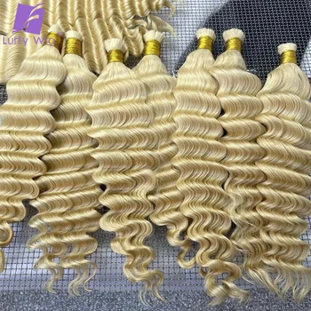 613 Bulk Human Hair for Braiding Deep Wave Double Drawn Bulk Human Hair Extensions No Weft Human Hair Bundles for Boho Braids 1