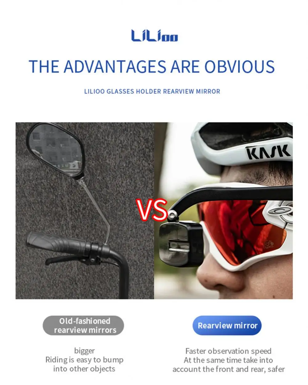 Description Picture 3 of itemMulti-angle Mini Helmet Reflector Adjustable Cycling Rearview Mirror Glasses Motorcycle Cycling Clear Glass Bike Accessories