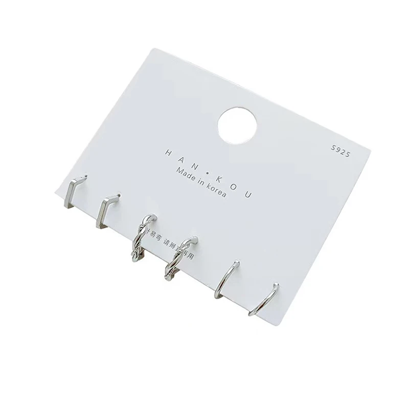 3Pairs/set Simple Alloy Silvery Golden Geometric Circle Hoop Earrings For Couples Jewelry Gift