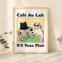 Charming Black Cat Bathroom Wall Art - Canvas Poster - 30x40cm WalnutFramed (G1189)