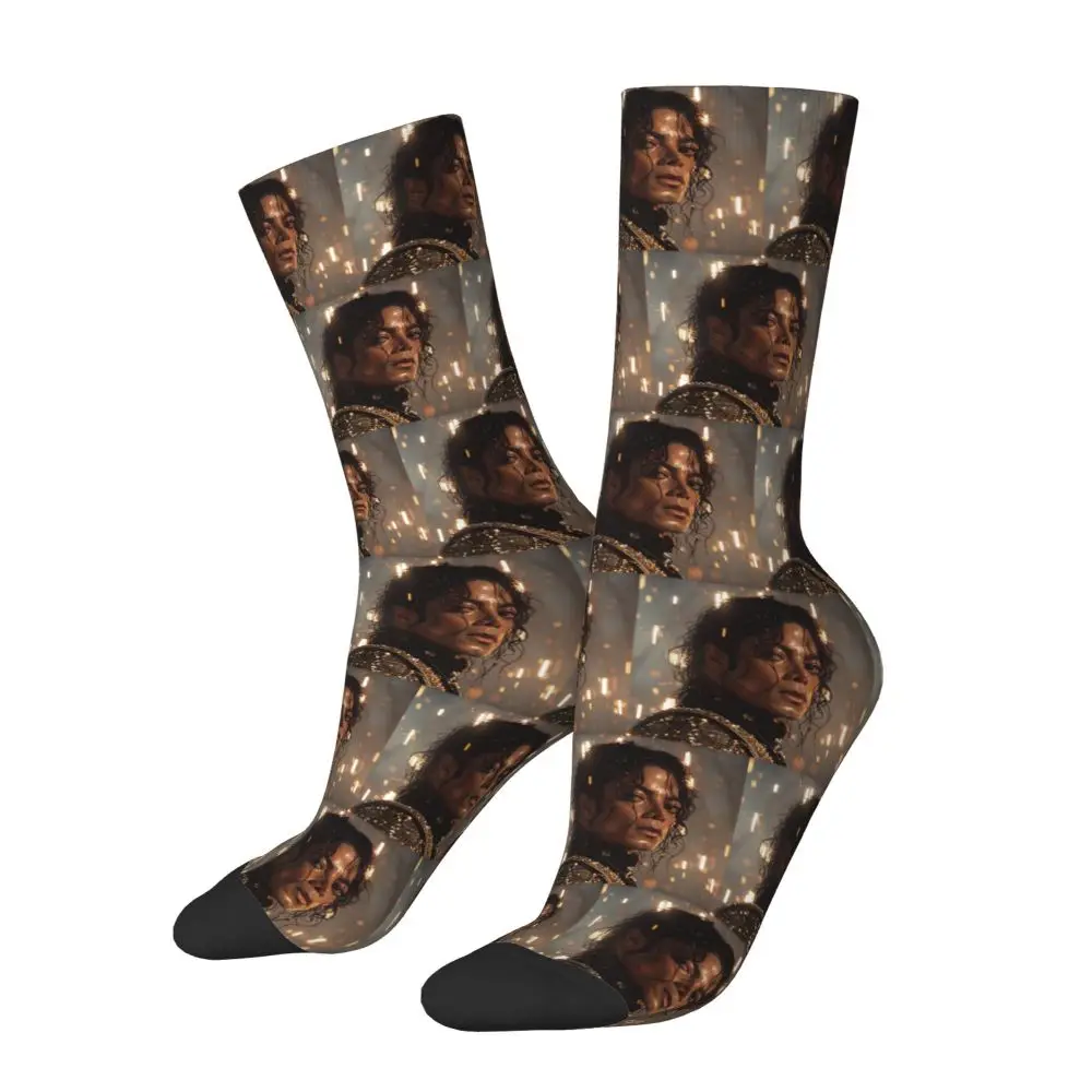Michael Jackson Musicians Singers Dancers Socks Harajuku Stockings All Season Long Socks Accessories for Unisex Christmas Gifts