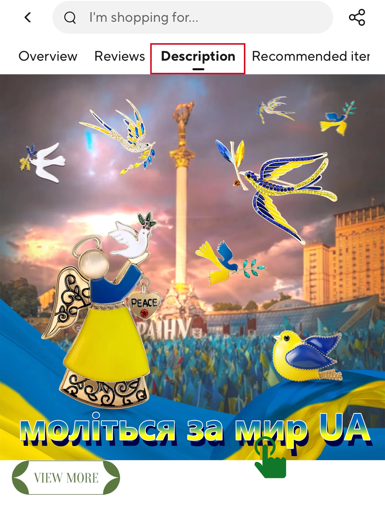 Enamel Peace Dove Brooches for Women Ukraine Rhinestone Ear of Wheat Pins Office Party Friend Gifts Jewelry Accessories