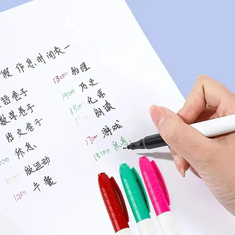 Color Marker Pens Marker Pens Whiteboard Pens Dry Erase Markers 12Colors/set Ultra Fine Tip 0.5mm Dry Erase Markers Erasable Whiteboard Markers For School Office Planning White Board Marker