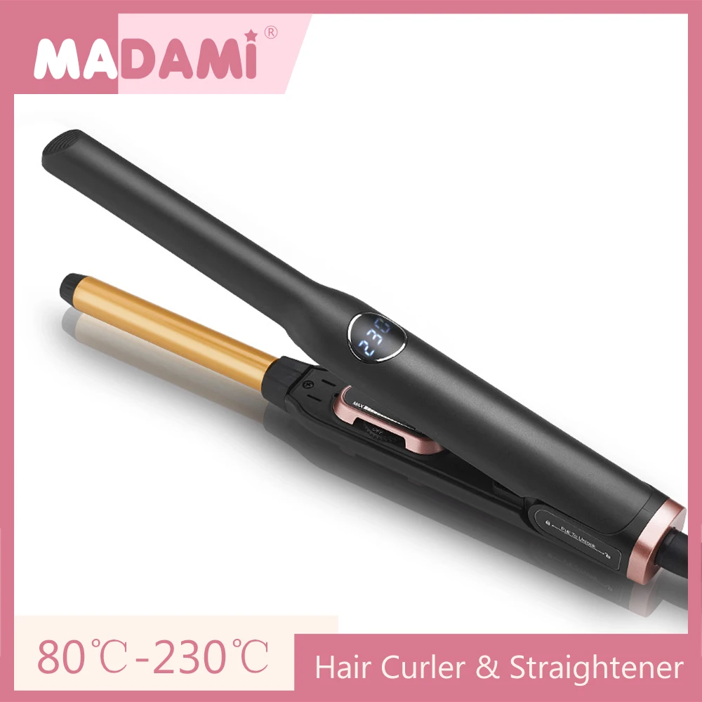 

Professional Hair Curler Ceramic Coating Plate With LCD Display Screen Straightening Iron Fast Heating Dual Voltage Styling Tool