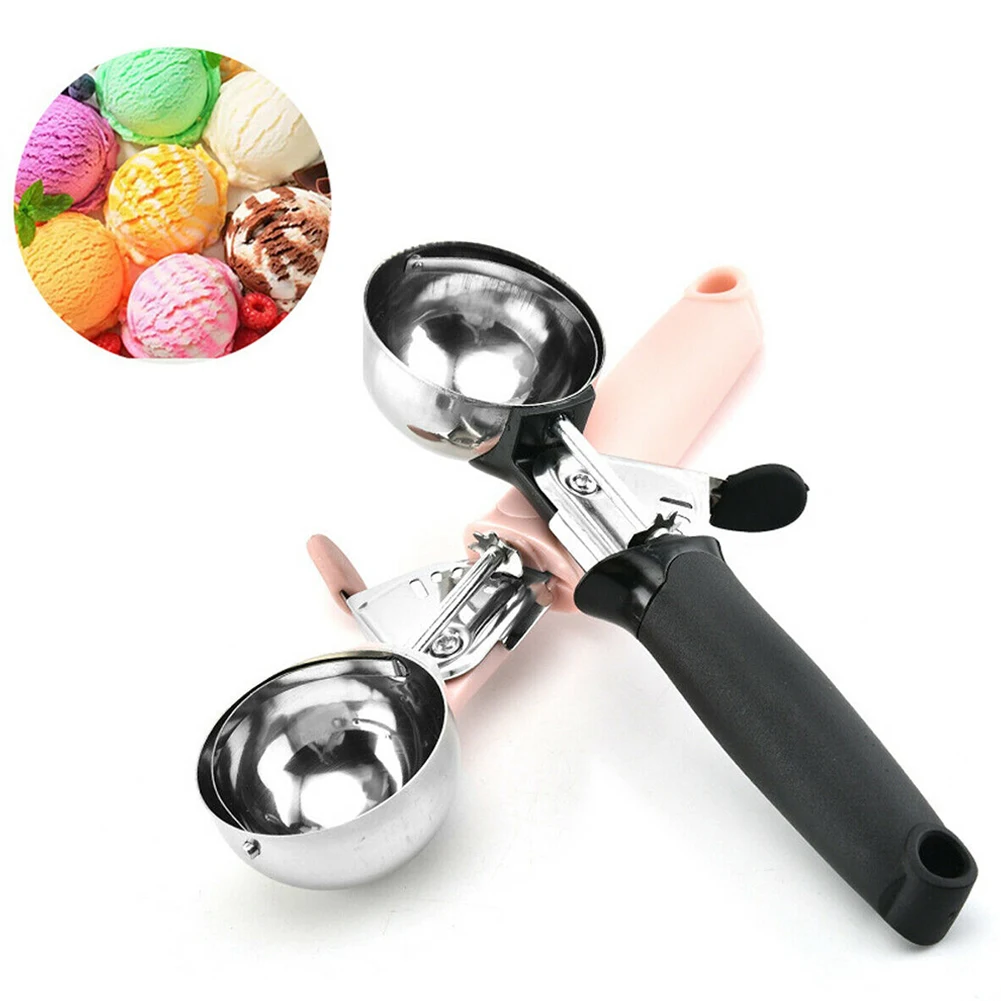 

Kitchen, Dining Bar Ice Cream Tools 304 Stainless Steel Spoon Cookie Scoop With Release Melon Fruit Baller BIce All Maker 1pc