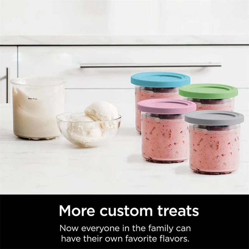 Ice Cream Pints Cup Ice Cream Containers With Lids for Ninja Creami Pints NC301 NC300 NC299AMZ Series Maker ice cream containers