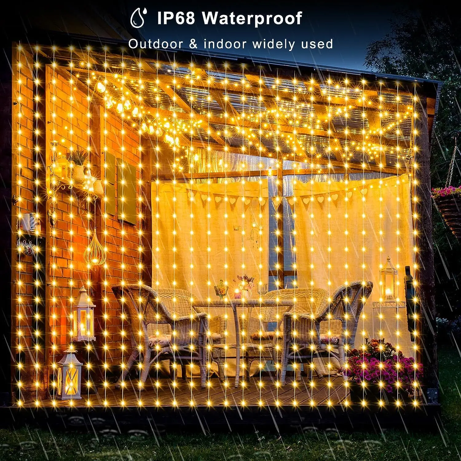 

LED Colorful Curtain Light Bluetooth RGB Leather String Lamp IP68 Waterproof Indoor Outdoor Christmas Wedding Room Decoration