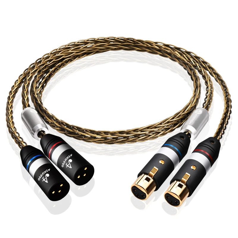 HiFi OCC Silber-überzogene XLR Kabel Hohe Qualität Dual Xlr Männlich zu Weiblich Audio Kabel