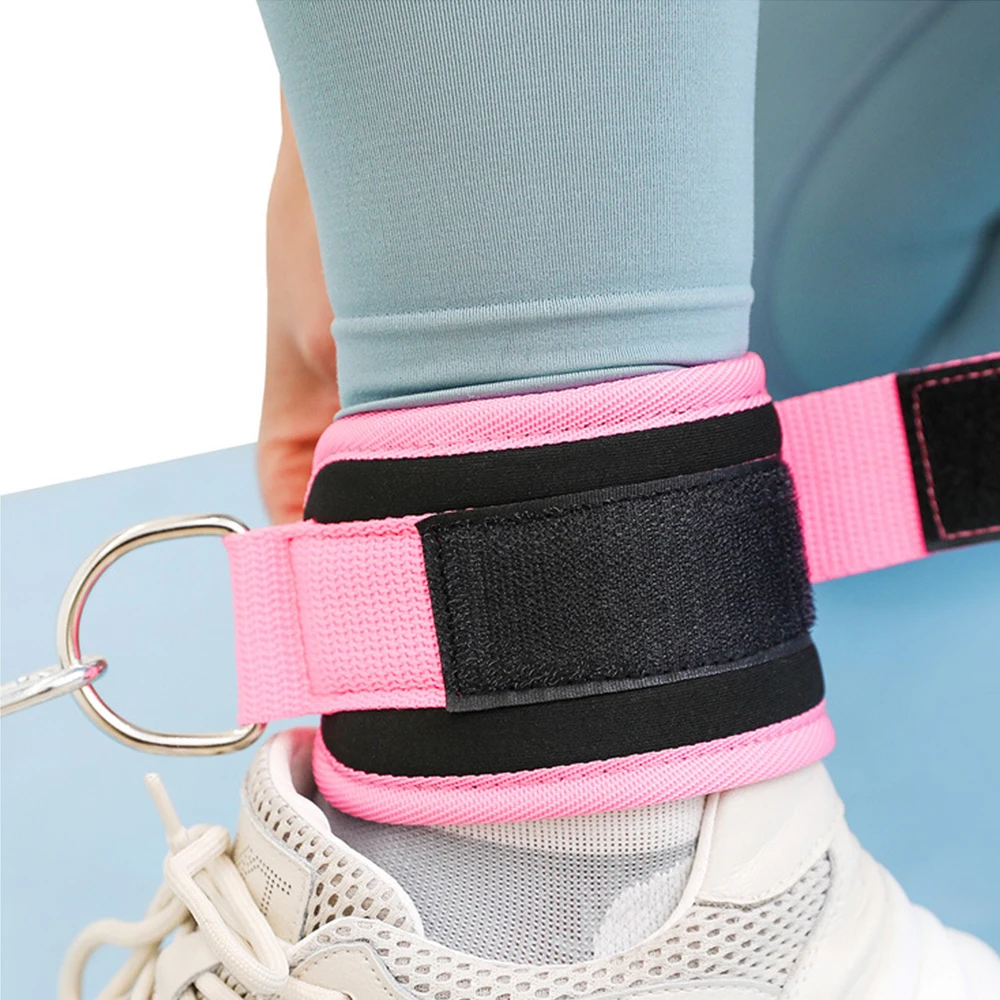 Fitness Ankle Straps Adjustable D-Ring Foot Support Cuffs Gym Leg Strength 2pcs