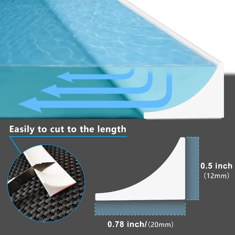 Shower Water Stopper Shower Water Barrier Water Barrier Strip Silicone Bathroom water retaining strip Sink Washing Machine Kitchen mesa Dry Wet Separation Shower Dam Barrier Water Stoppe