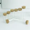10ml/15ml/20ml/25ml/30ml/40ml/50ml/60ml/80ml/100ml/110ml Small Glass Test Tube with Cork Stopper Bottles Jars Vials 24 Pieces 6