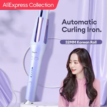 AliExpress Collection CkeyiN 자동 회전 세라믹 헤어 롤러, 전문 컬링 다리미 컬링 완드, 헤어 웨이브, 32mm