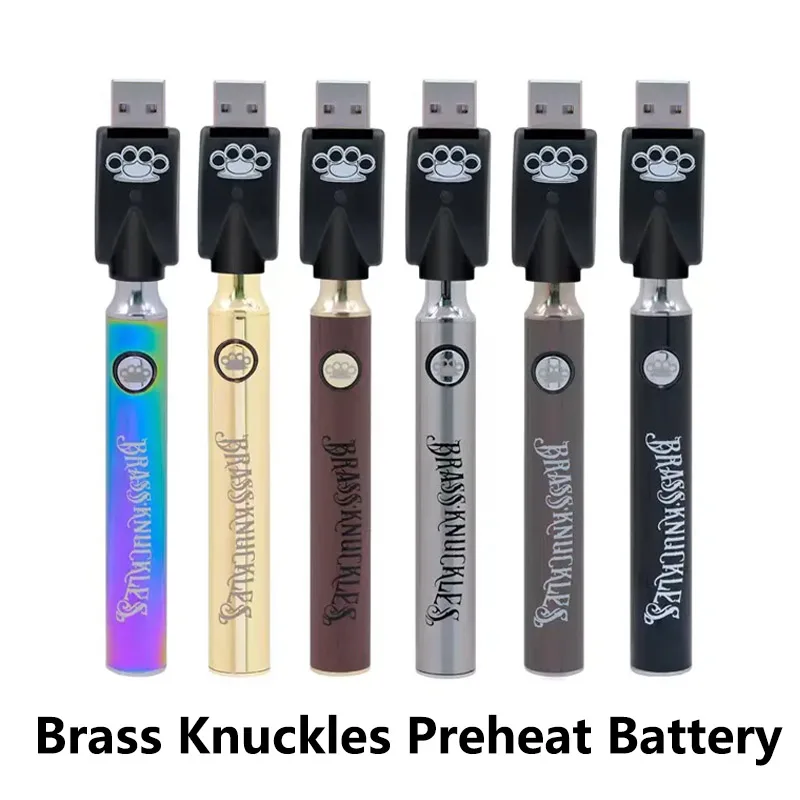 

10-30pcs/lot Vape Pen Brass Knuckles Preheat Battery 900mAh 510 Thread 3.2V-4.4V Electronic Cigarette Fit 510 Cartridge Carts