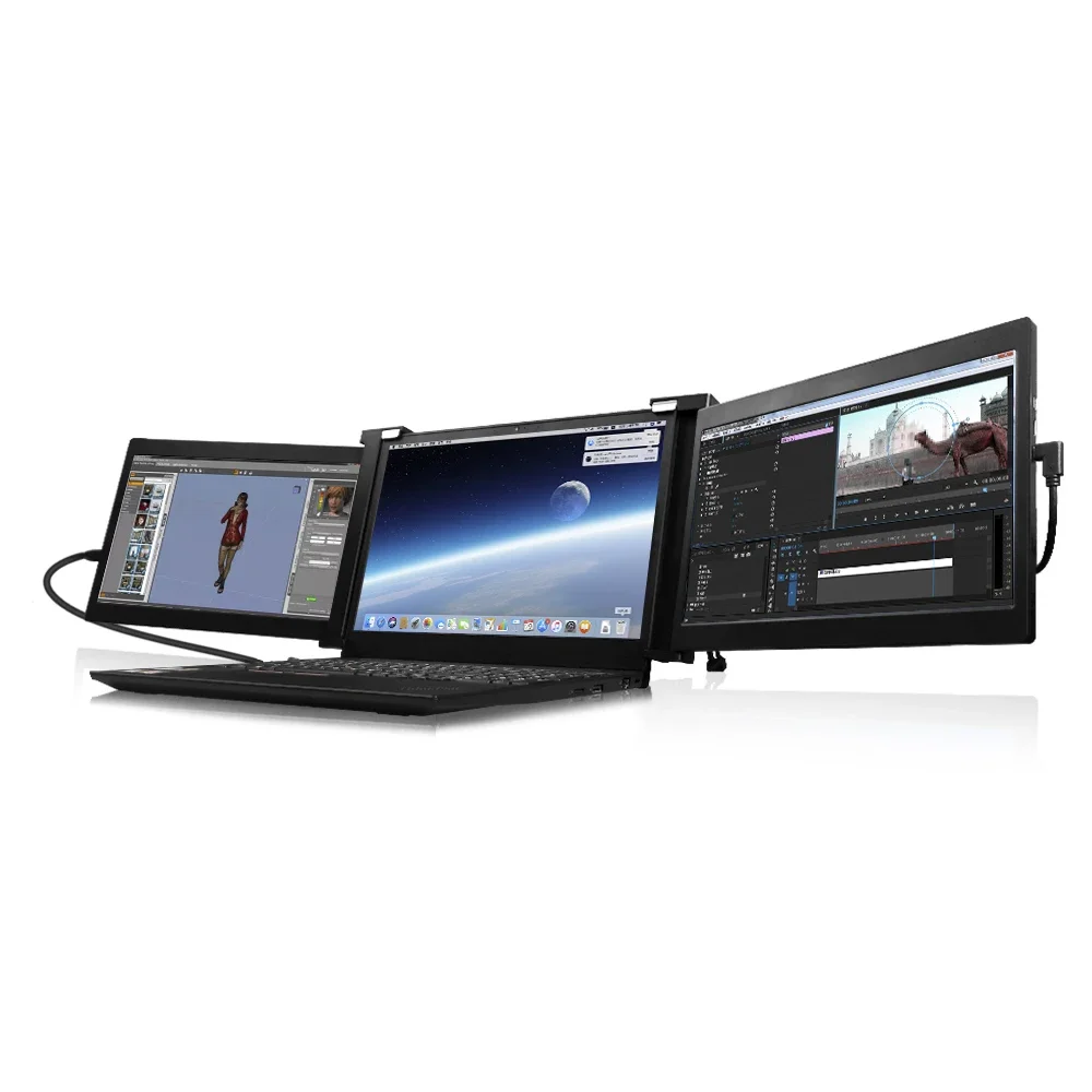 

Мульти-задачи USB C 1080P 10,1 дюймов IPS HDR функция слайдер портативный трехэкранный монитор для фотографий