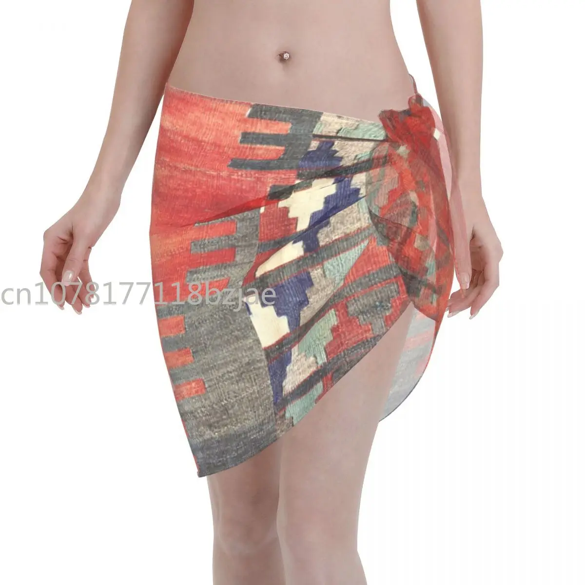 Vintage Navaho Aztec Textile Women Beach Cover Up Wrap Chiffon Swimwear Pareo Sarong Beach Wear Bikini Cover Up Gonna Costumi Da Bagno