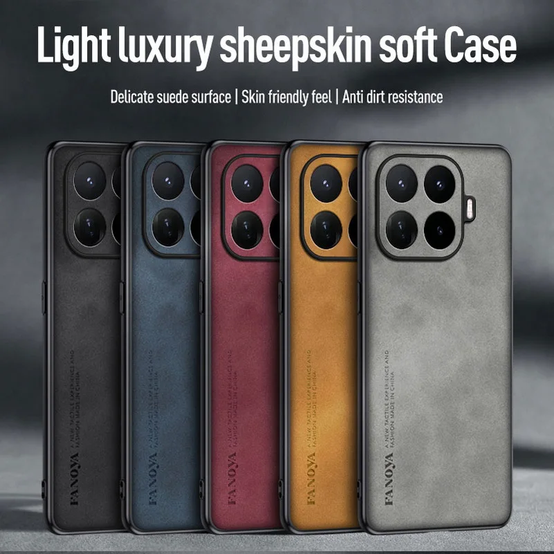 Elegant Plain Leather Suede Phone Case